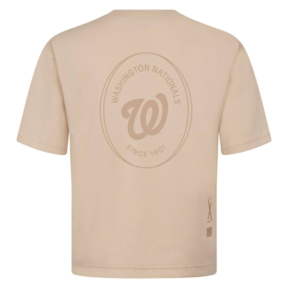 Washington Nationals Levelwear Register Oversized Luxe Signature Knit T-Shirt - Khaki T-shirts