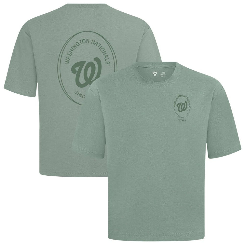 Washington Nationals Levelwear Register Oversized Luxe Signature Knit T-Shirt - Green T-shirts