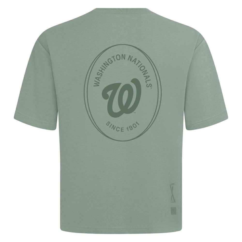 Washington Nationals Levelwear Register Oversized Luxe Signature Knit T-Shirt - Green T-shirts