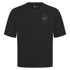 Washington Nationals Levelwear Register Oversized Luxe Signature Knit T-Shirt - Black T-shirts