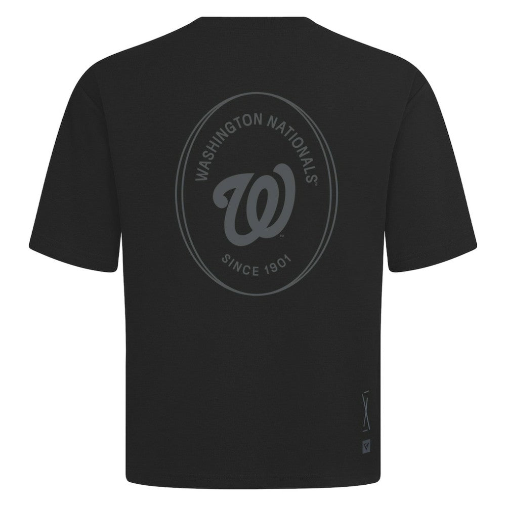 Washington Nationals Levelwear Register Oversized Luxe Signature Knit T-Shirt - Black T-shirts