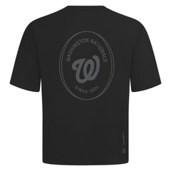 Washington Nationals Levelwear Register Oversized Luxe Signature Knit T-Shirt - Black T-shirts