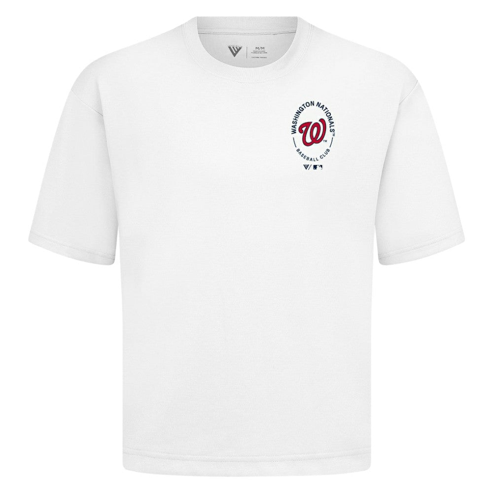 Washington Nationals Levelwear Register Oversized Luxe Signature Knit T-Shirt - White T-shirts