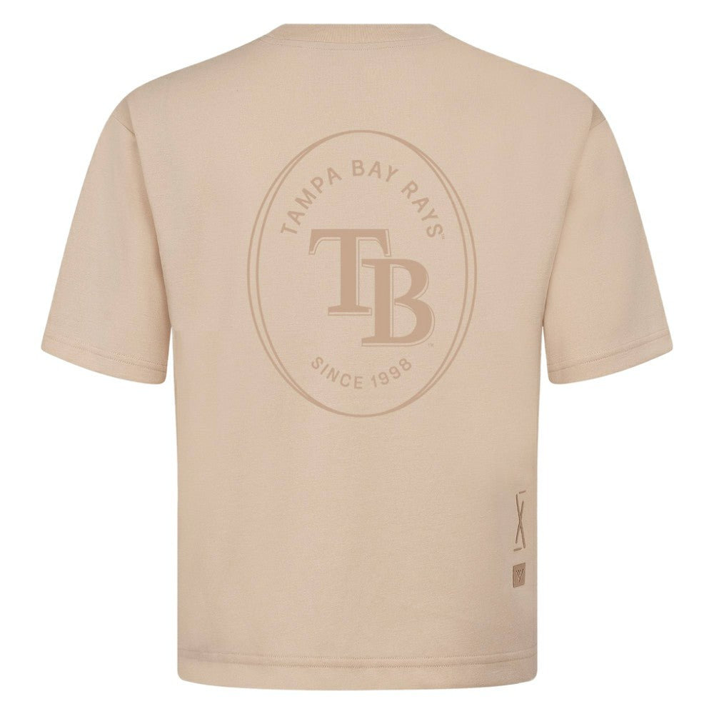 Tampa Bay Rays Levelwear Register Oversized Luxe Signature Knit T-Shirt - Khaki T-shirts