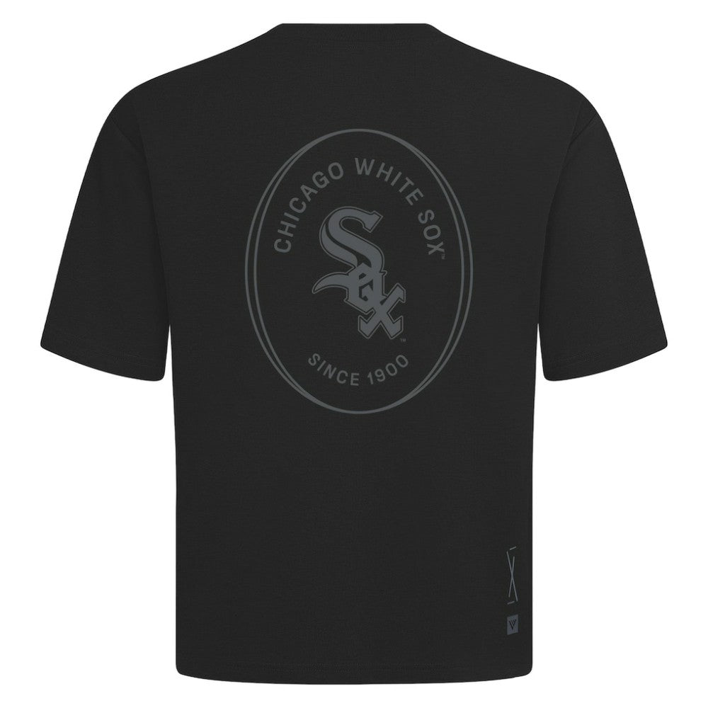 Chicago White Sox Levelwear Register Oversized Luxe Signature Knit T-Shirt - Black T-shirts