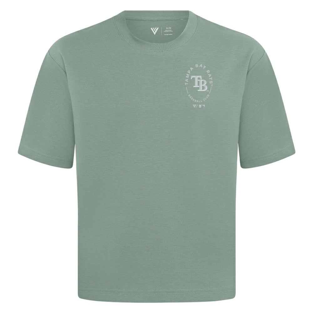 Tampa Bay Rays Levelwear Register Oversized Luxe Signature Knit T-Shirt - Green T-shirts