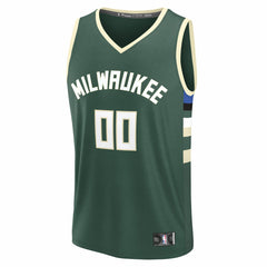 Milwaukee Bucks Youth Fast Break Custom Replica Jersey Green Icon Edition - Fanatics