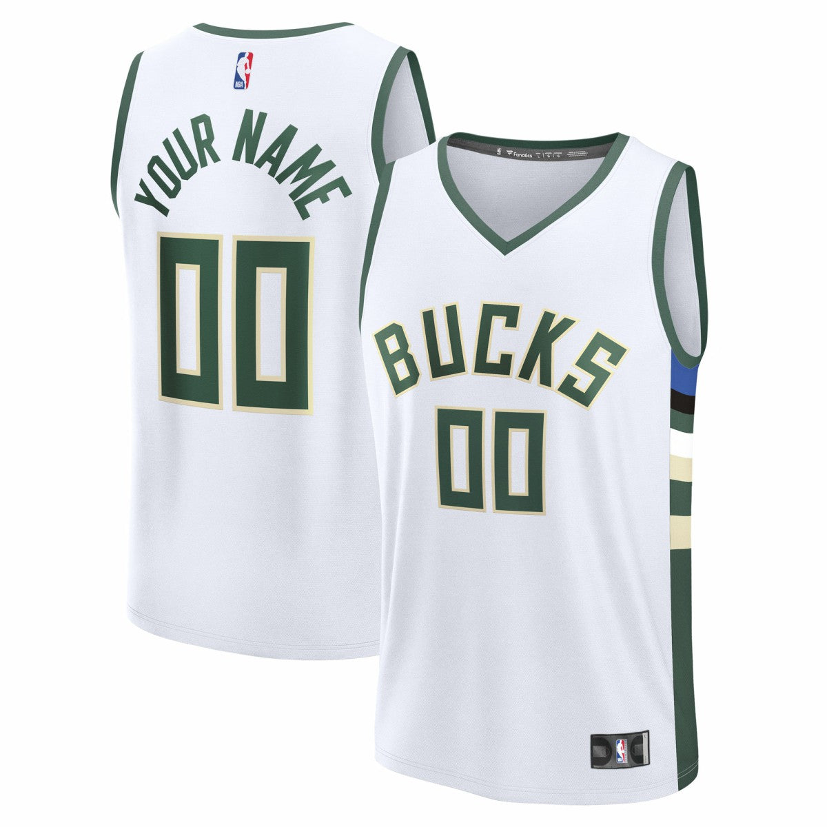 Milwaukee Bucks Fast Break Custom Jersey Association Edition White - Fanatics outlet