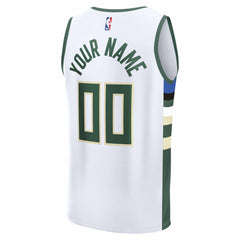 Milwaukee Bucks Fast Break Custom Jersey Association Edition White - Fanatics outlet
