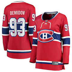 Ivan Demidov Montreal Canadiens Fanatics Women's Home Breakaway Player Jersey - Red | US 203105447