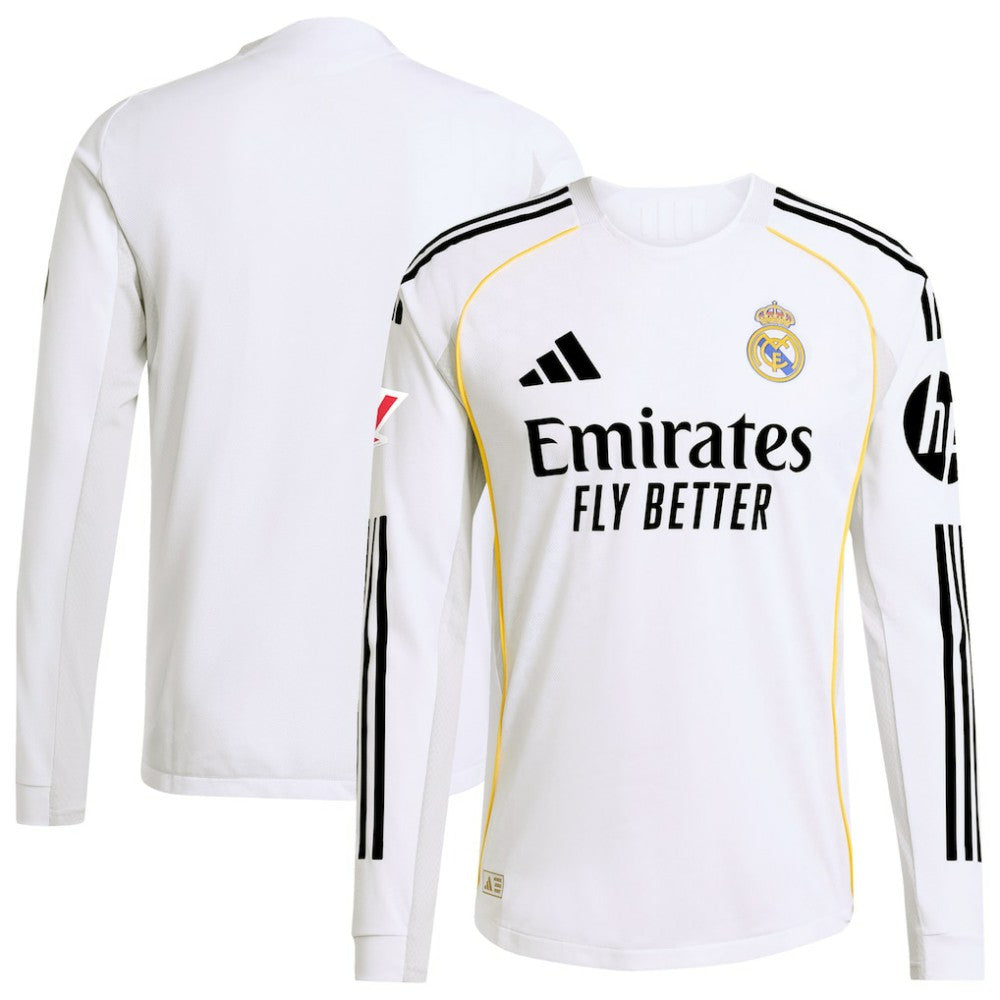Real Madrid 2025/26 Home Long Sleeve Jersey White - Adidas cheap