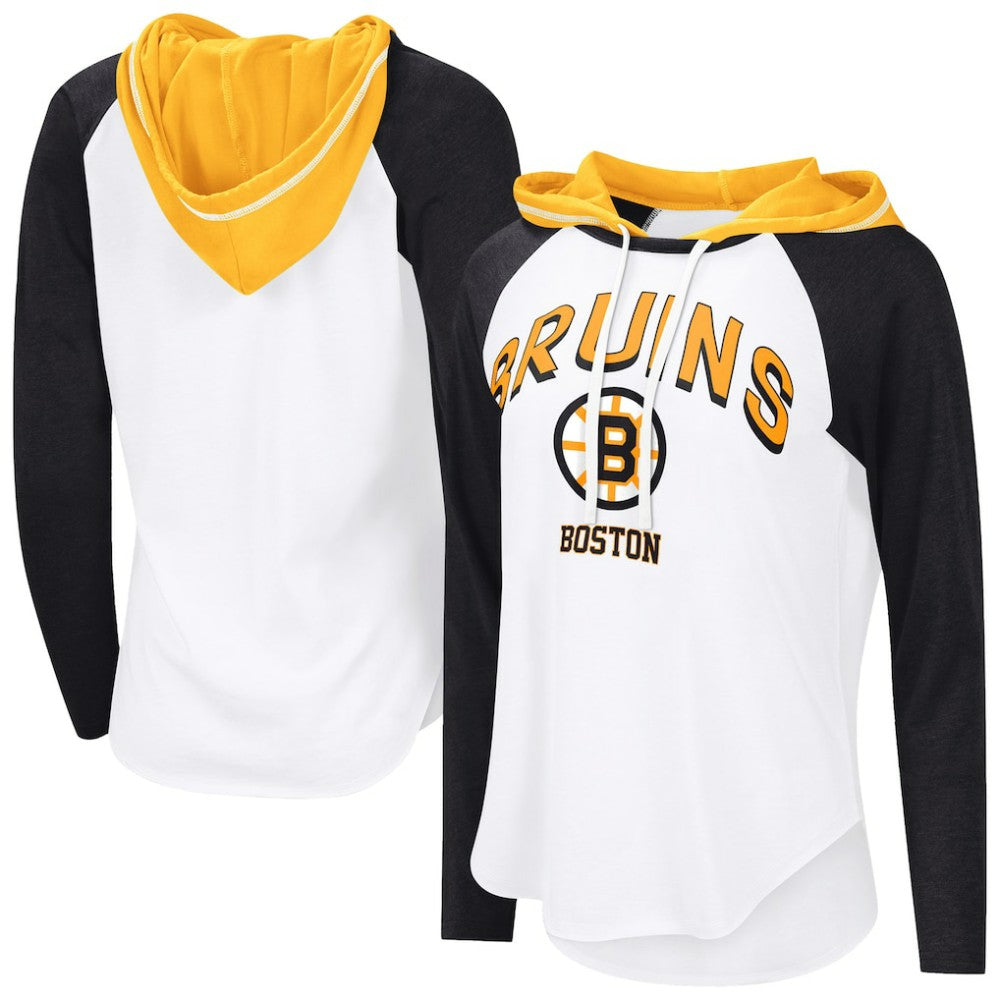 Boston Bruins G-III 4Her by Carl Banks Women's MVP Hooded Long-Sleeve T-Shirt - White | US 203109360