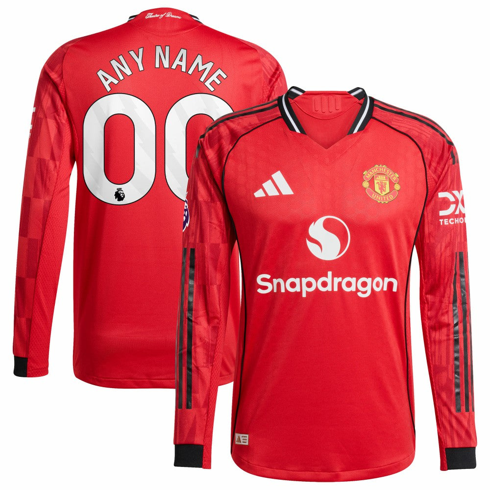 Manchester United Home 2025/26 Custom Long Sleeve Jersey Red - Adidas online
