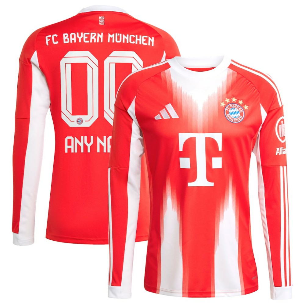 Bayern Munich 2025/26 Home Replica Long Sleeve Custom Jersey Red - Adidas sale