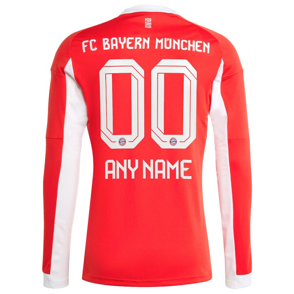 Bayern Munich 2025/26 Home Replica Long Sleeve Custom Jersey Red - Adidas sale