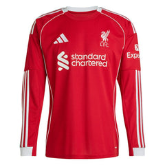 Liverpool 2025/26 Home Custom Replica Long Sleeve Jersey Red - Adidas outlet