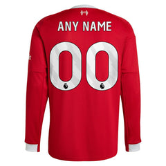 Liverpool 2025/26 Home Custom Replica Long Sleeve Jersey Red - Adidas outlet