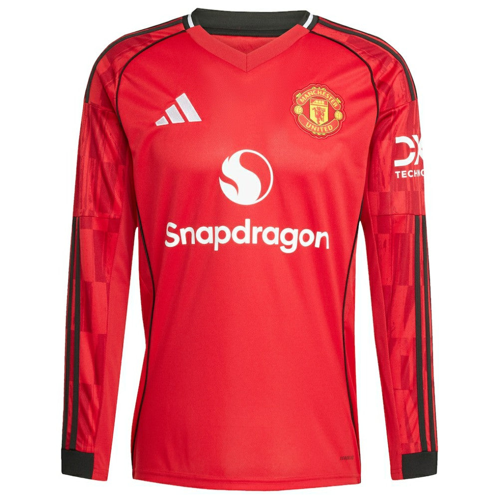 Manchester United Home 2025/26 Custom Replica Long Sleeve Jersey Red - Adidas discount