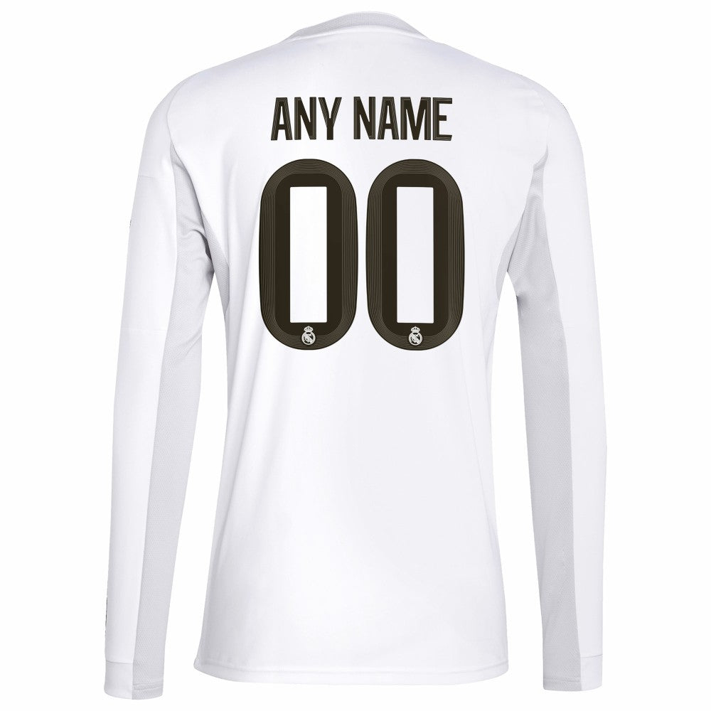 Real Madrid 2025/26 Home Replica Long Sleeve Custom Jersey White - Adidas on sale