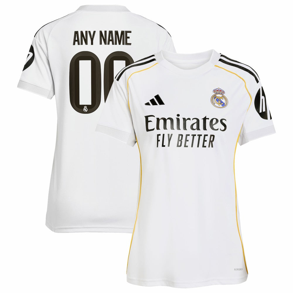 Real Madrid Women's 2025/26 Home Replica Custom Jersey White - Adidas sale