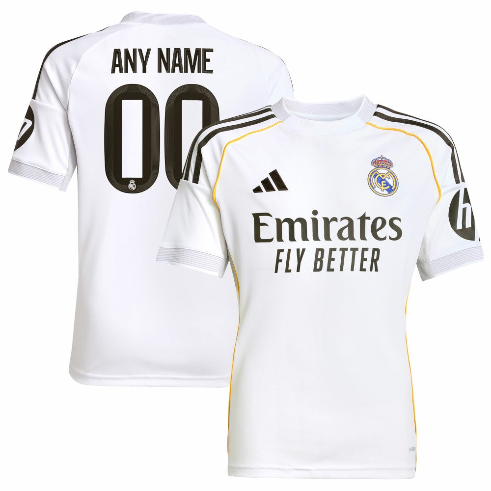 Real Madrid Youth 2025/26 Home Replica Custom Jersey White - Adidas discount
