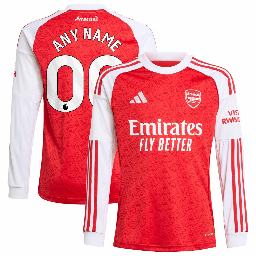 Arsenal Youth 2025/26 Home Replica Long Sleeve Custom Jersey Red - Adidas discount