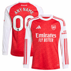 Arsenal Youth 2025/26 Home Replica Long Sleeve Custom Jersey Red - Adidas discount