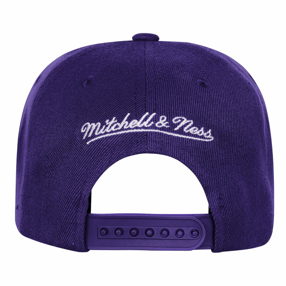 Los Angeles Lakers Youth 50th Anniversary Duo Front Snapback Hat Purple - Mitchell & Ness