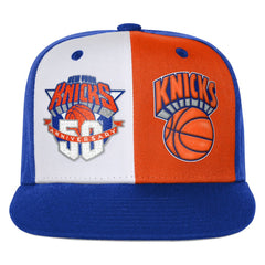 New York Knicks Youth 50th Anniversary Duo Front Snapback Hat Blue - Mitchell & Ness