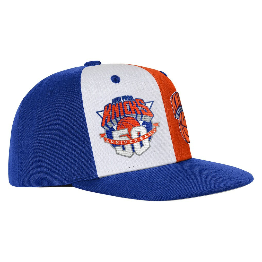 New York Knicks Youth 50th Anniversary Duo Front Snapback Hat Blue - Mitchell & Ness