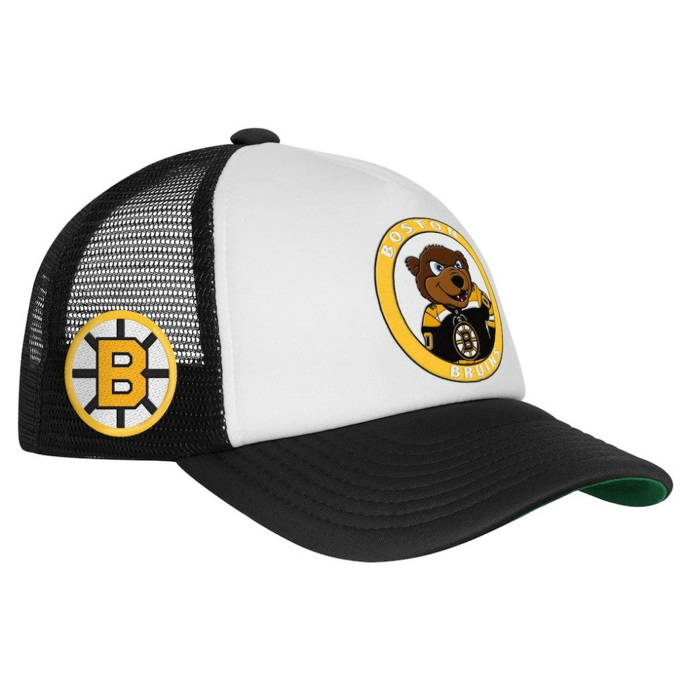 Boston Bruins Mitchell & Ness Youth Mascot Adjustable Trucker Hat - White | US 203109687
