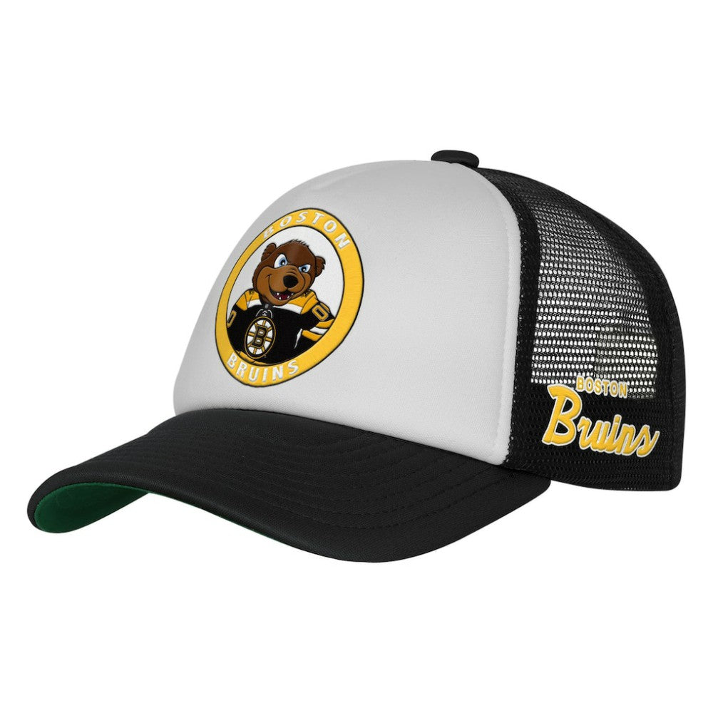 Boston Bruins Mitchell & Ness Youth Mascot Adjustable Trucker Hat - White | US 203109687