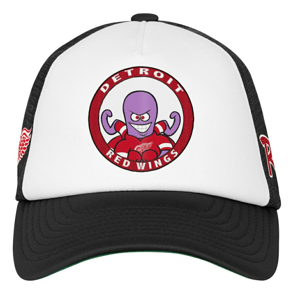 Detroit Red Wings Mitchell & Ness Youth Mascot Adjustable Trucker Hat - White | US 203109690