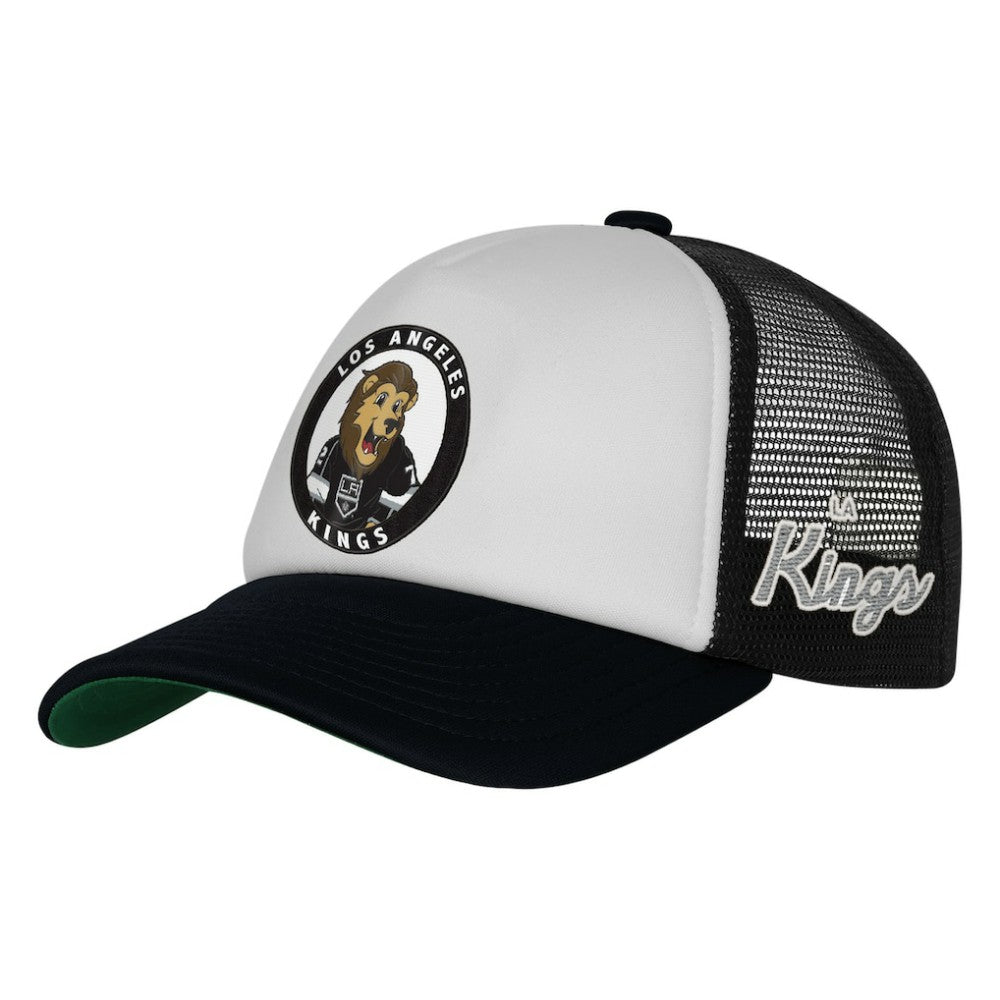 Los Angeles Kings Mitchell & Ness Youth Mascot Adjustable Trucker Hat - White | US 203109691