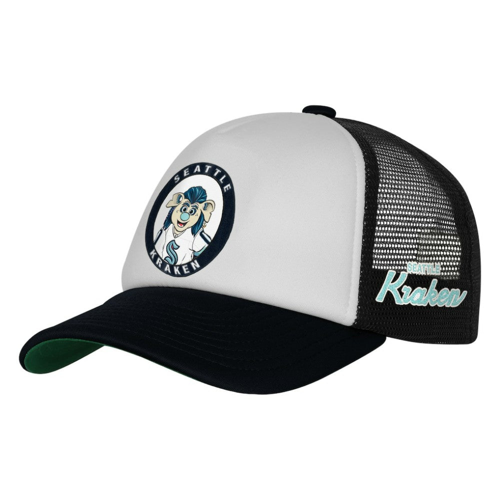 Seattle Kraken Mitchell & Ness Youth Mascot Adjustable Trucker Hat - White | US 203109693