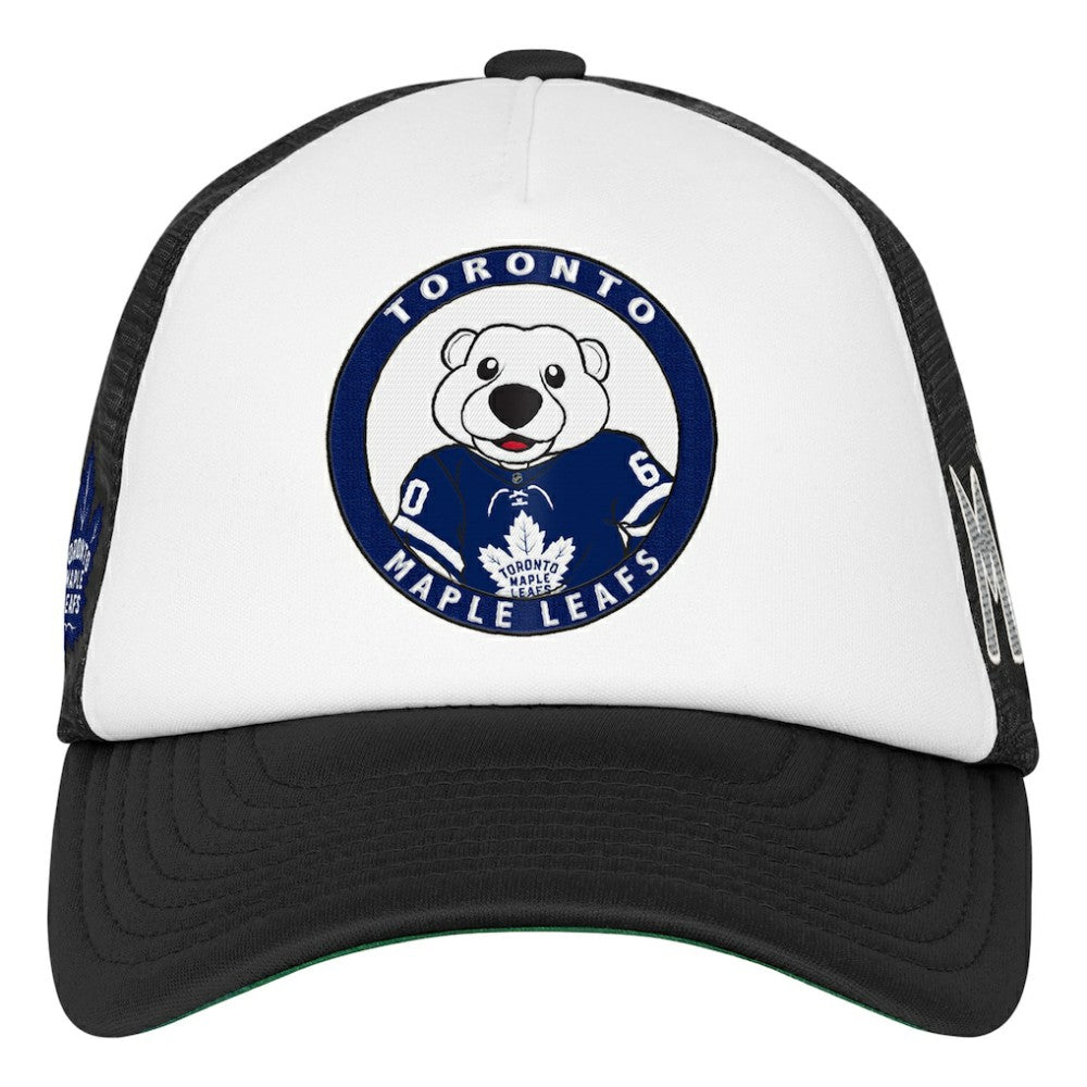 Toronto Maple Leafs Mitchell & Ness Youth Mascot Adjustable Trucker Hat - White | US 203109697
