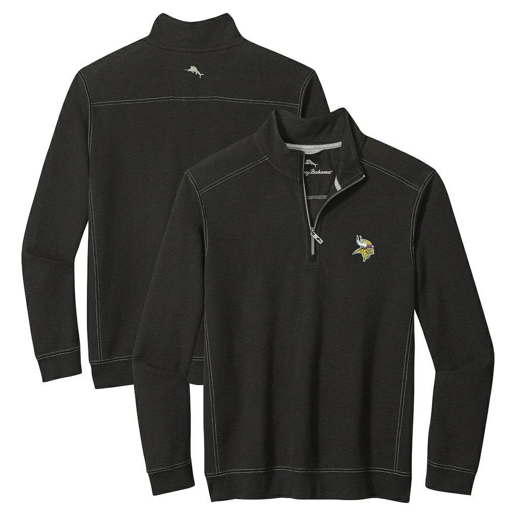 Minnesota Vikings Big & Tall Montego Bay Half-Zip Pullover - Black Pullover
