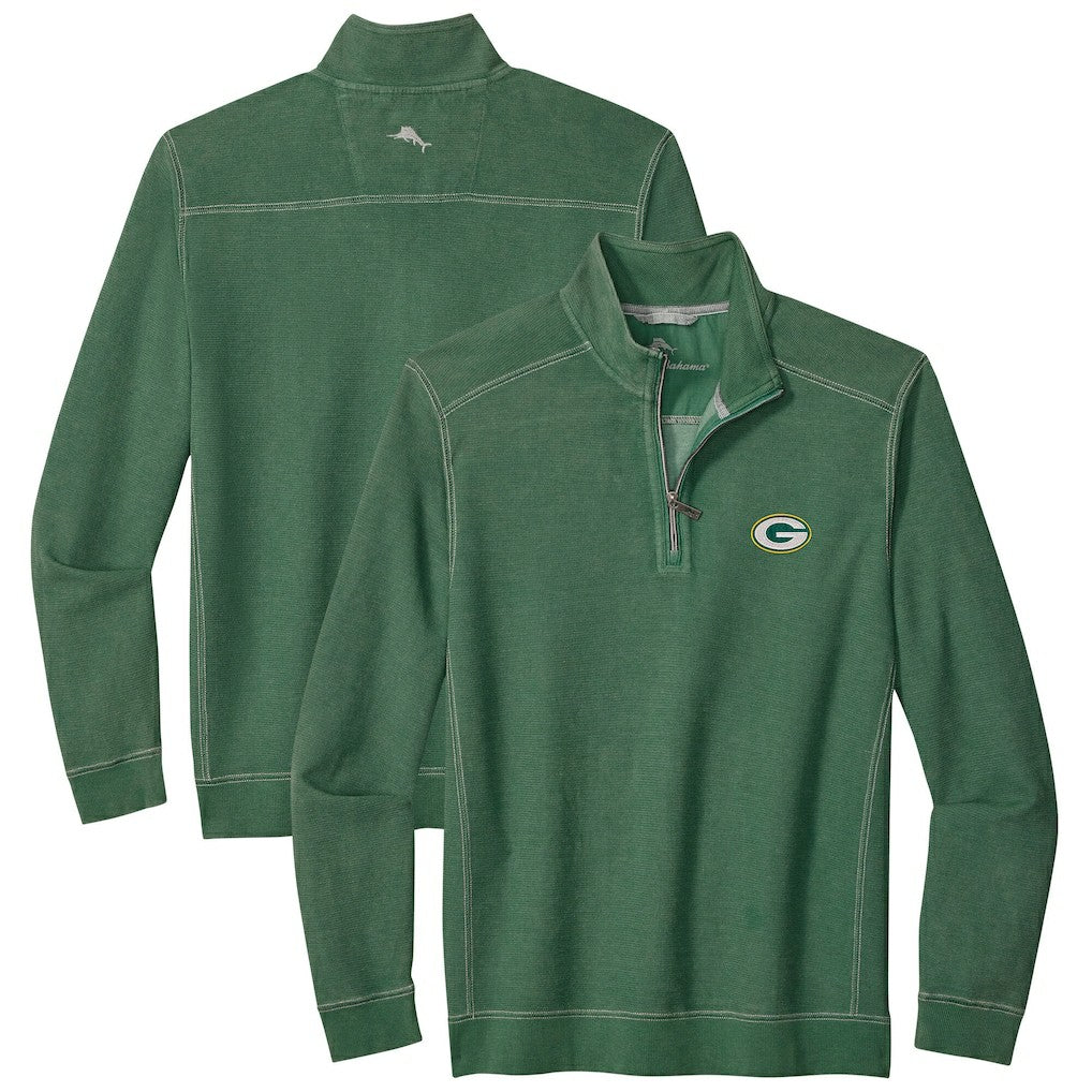 Green Bay Packers Big & Tall Montego Bay Half-Zip Pullover - Green Pullover
