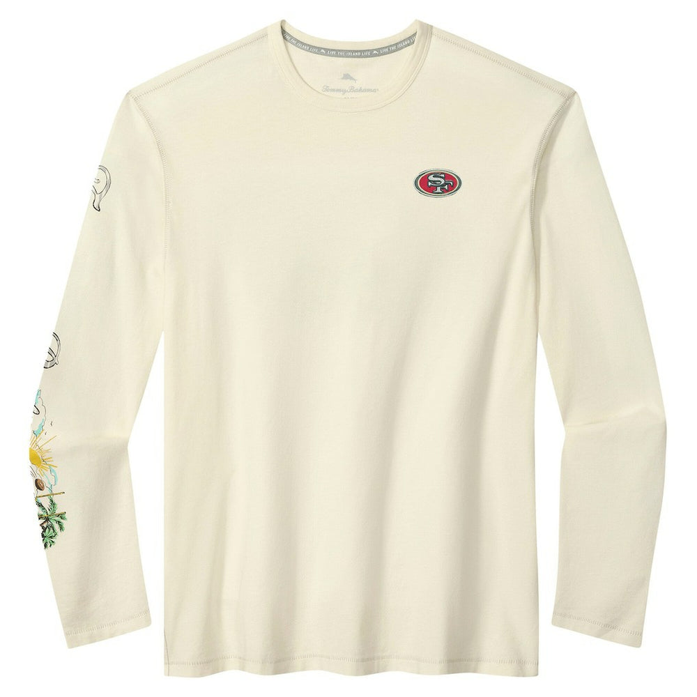 San Francisco 49ers Oasis Endzone Lux Long Sleeve T-Shirt - Cream T-shirts