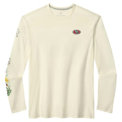 San Francisco 49ers Oasis Endzone Lux Long Sleeve T-Shirt - Cream T-shirts