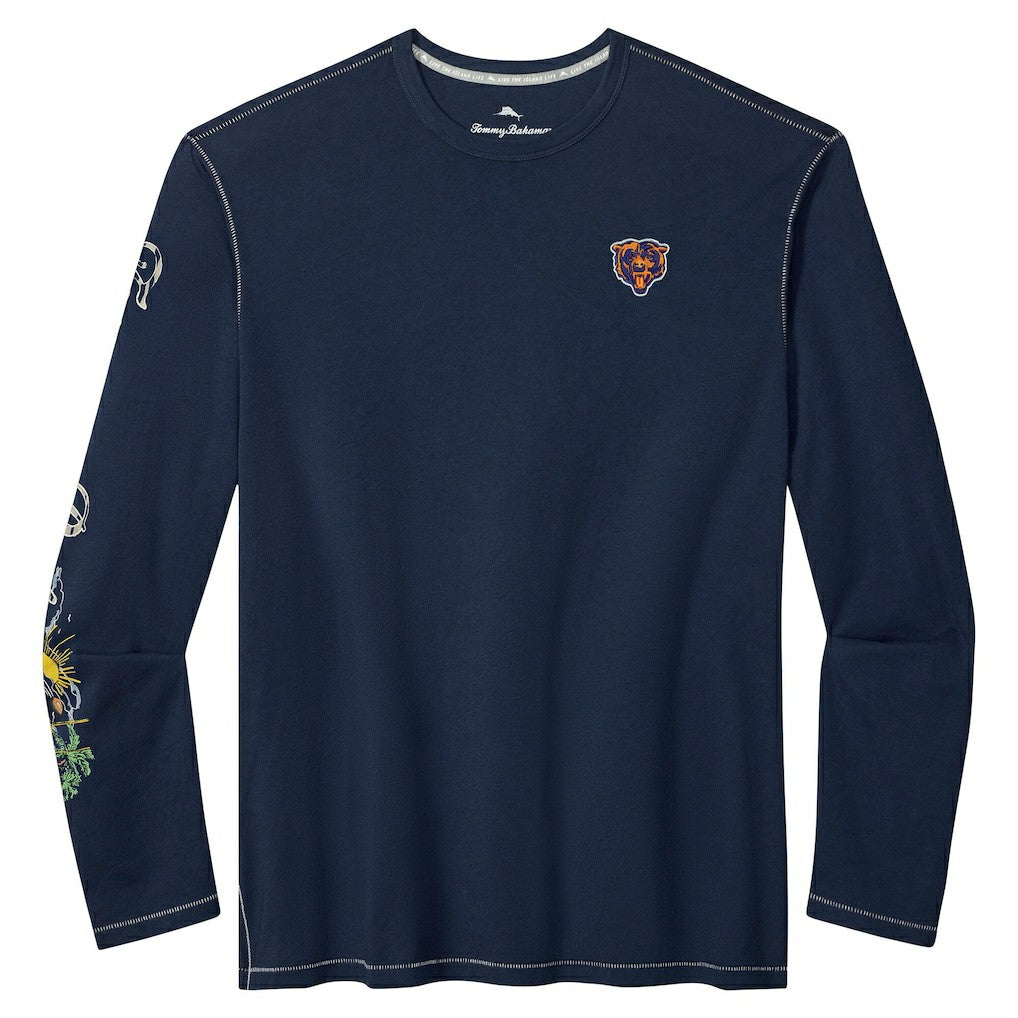 Chicago Bears Oasis Endzone Lux Long Sleeve T-Shirt - Navy T-shirts