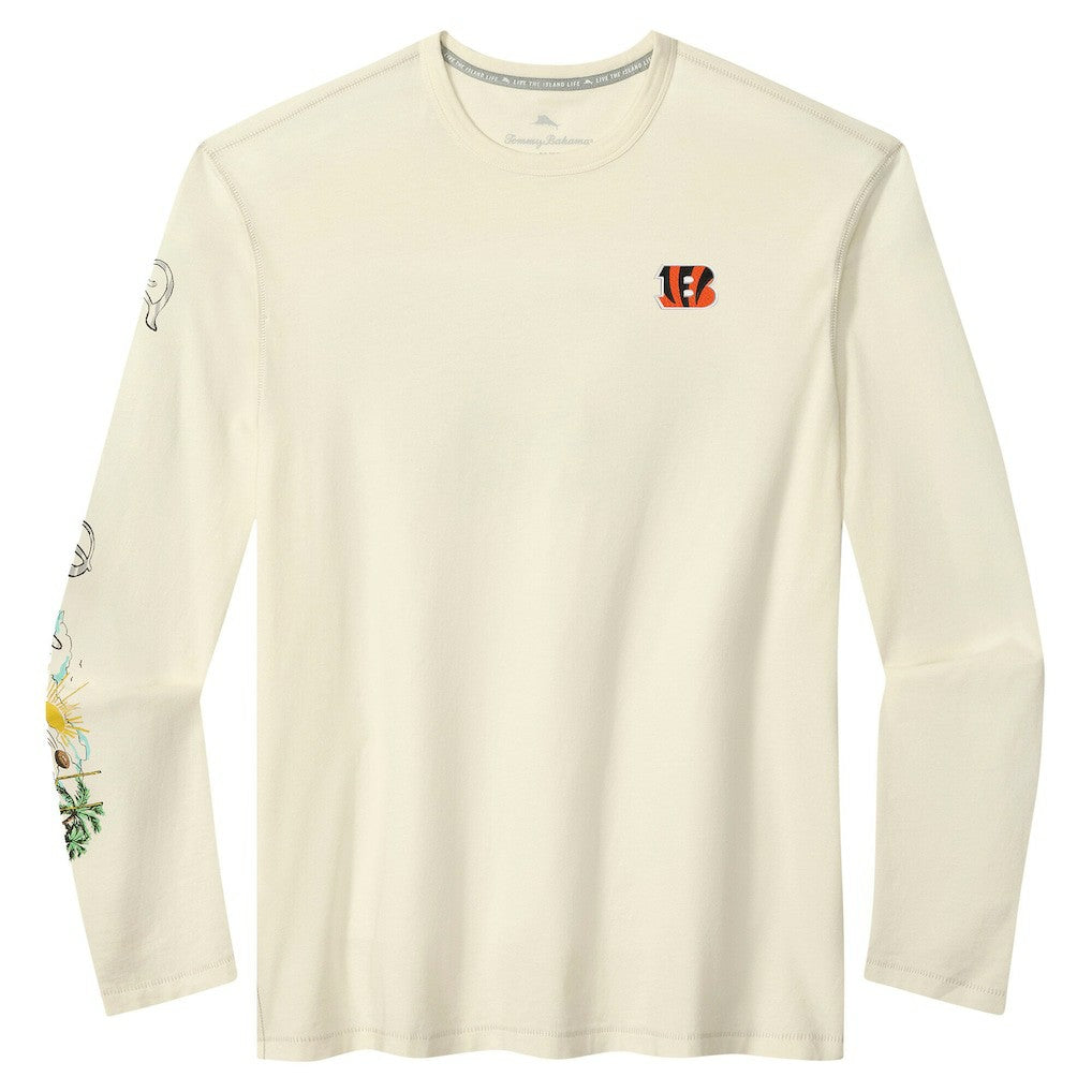 Cincinnati Bengals Oasis Endzone Lux Long Sleeve T-Shirt - Cream T-shirts