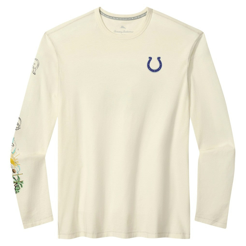 Indianapolis Colts Oasis Endzone Lux Long Sleeve T-Shirt - Cream T-shirts