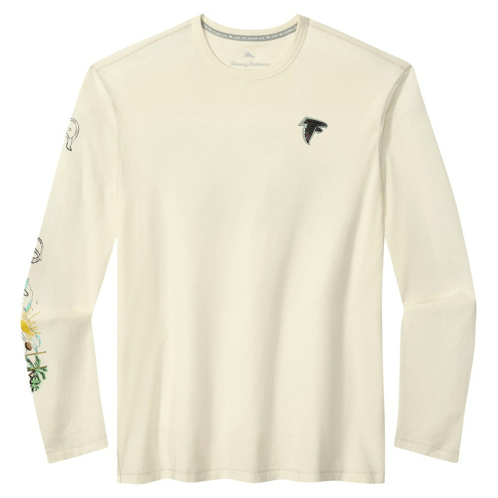 Atlanta Falcons Oasis Endzone Lux Long Sleeve T-Shirt - Cream T-shirts