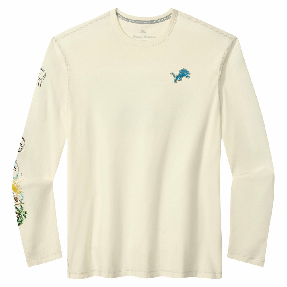 Detroit Lions Oasis Endzone Lux Long Sleeve T-Shirt - Cream T-shirts