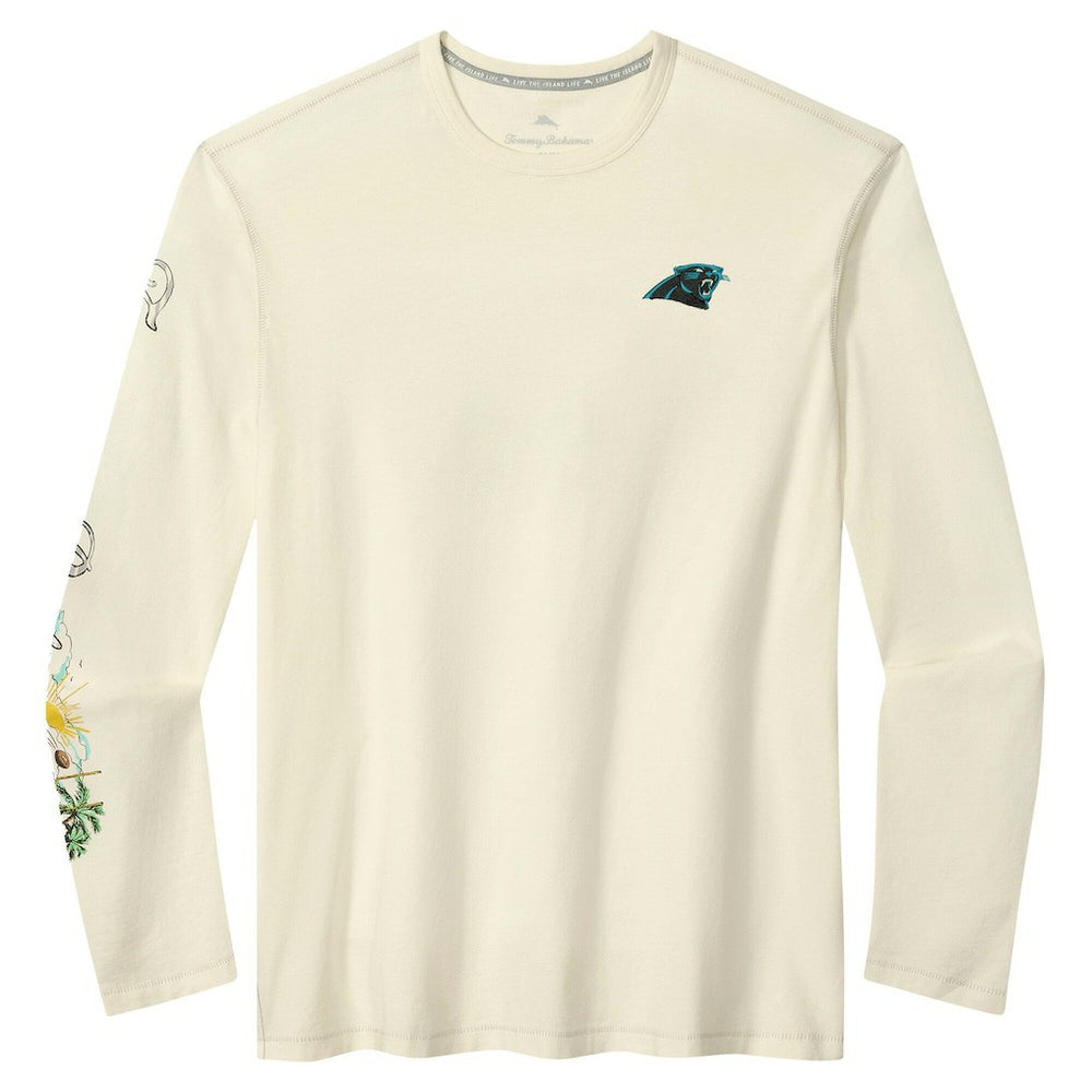 Carolina Panthers Oasis Endzone Lux Long Sleeve T-Shirt - Cream T-shirts