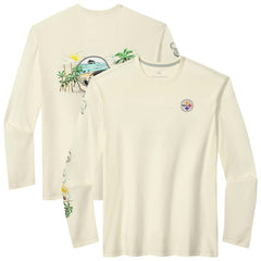 Pittsburgh Steelers Oasis Endzone Lux Long Sleeve T-Shirt - Cream T-shirts