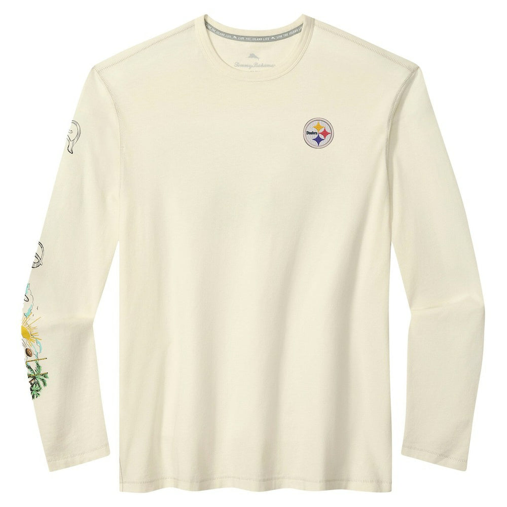 Pittsburgh Steelers Oasis Endzone Lux Long Sleeve T-Shirt - Cream T-shirts