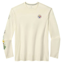 Pittsburgh Steelers Oasis Endzone Lux Long Sleeve T-Shirt - Cream T-shirts