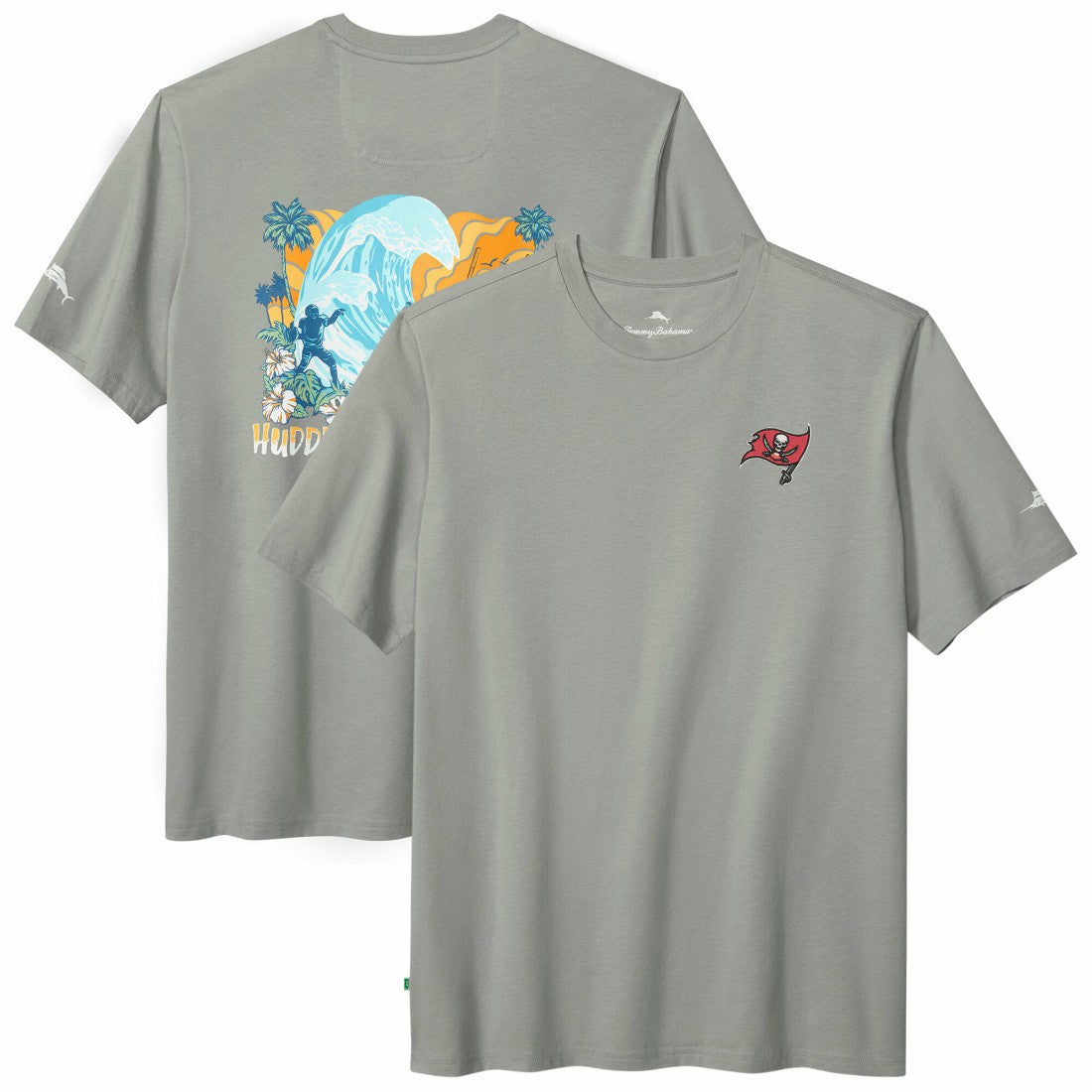 Tampa Bay Buccaneers Huddle & Hang Tens T-Shirt - Gray T-shirts